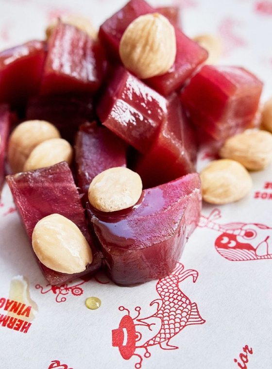 Mojama-style tuna with almonds